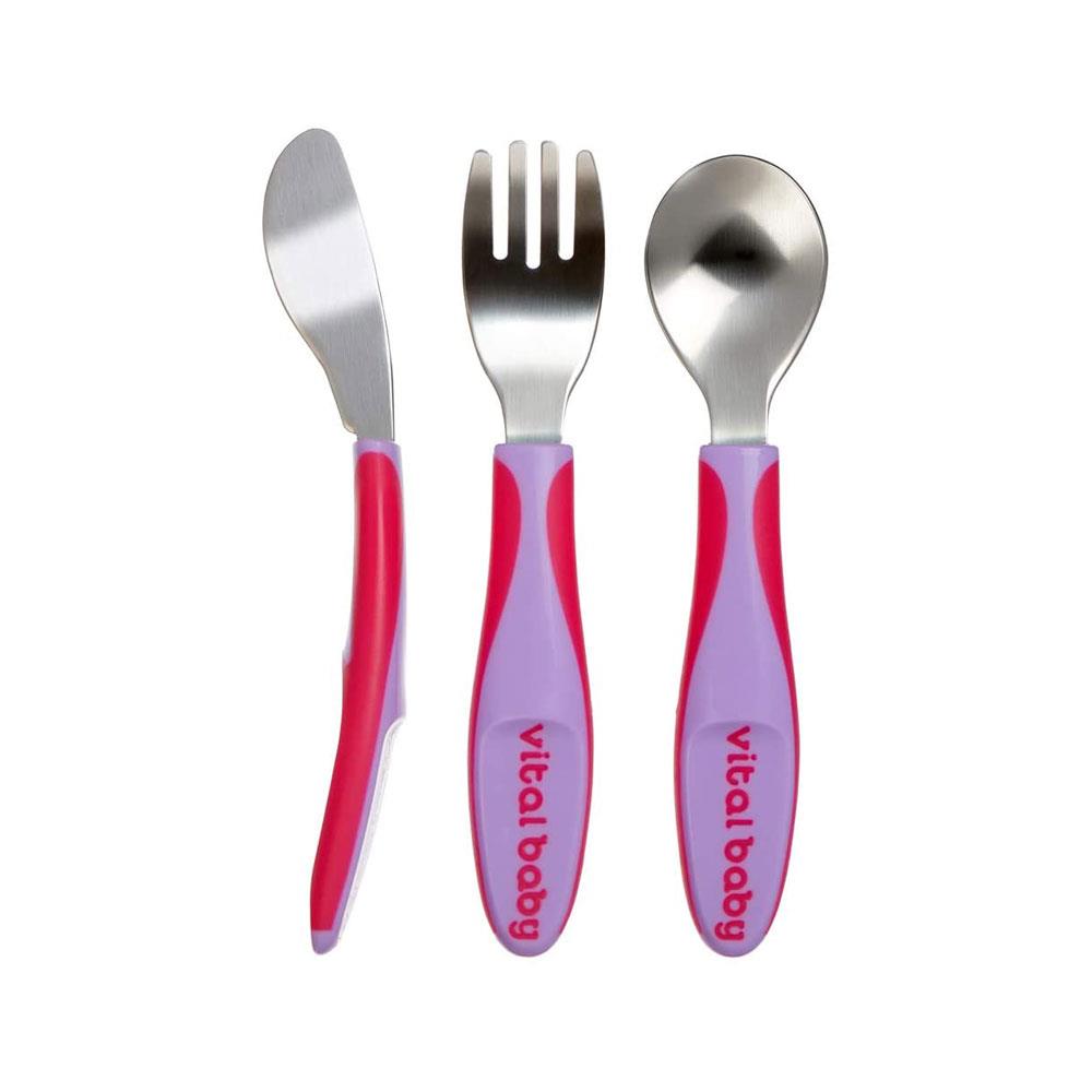 Vital Baby Nourish Big Kid Cutlery Fizz 3pk - Pink Main image