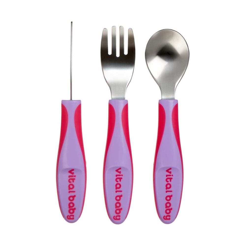 Vital Baby Nourish Big Kid Cutlery Fizz 3pk - Pink Secondary image