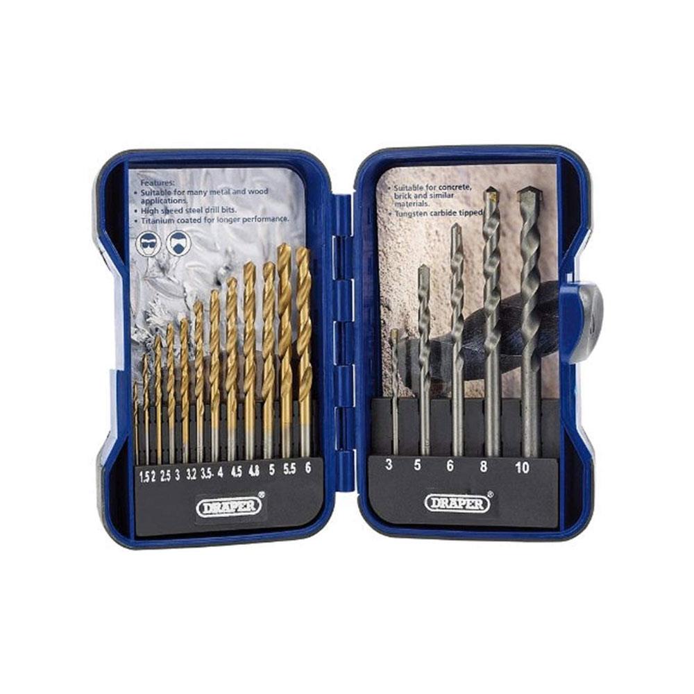 Draper EBS17COM Combined HSS and Masonry Drill Bit Set (17 Pieces) Main image