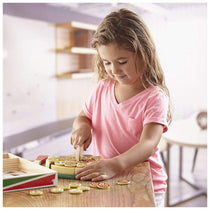 Melissa & Doug Pizza Party Wooden Play Food Set - 6 Sliceable Wooden Pizza Slices And 54 Pieces Toppings  - Multicolour