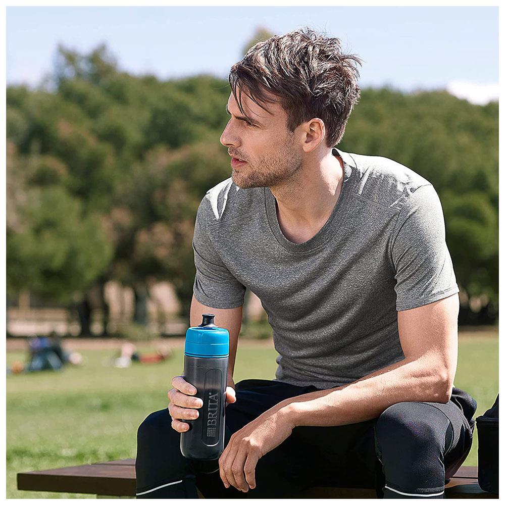Brita Fill & Go Active Water Filter Bottle With 1 MicroDisc Filter 600ml - Blue