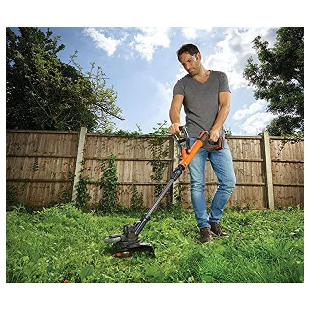 Black & Decker 18V Cordless 28 cm String Grass Trimmer with 2.0Ah Lithium Ion Battery