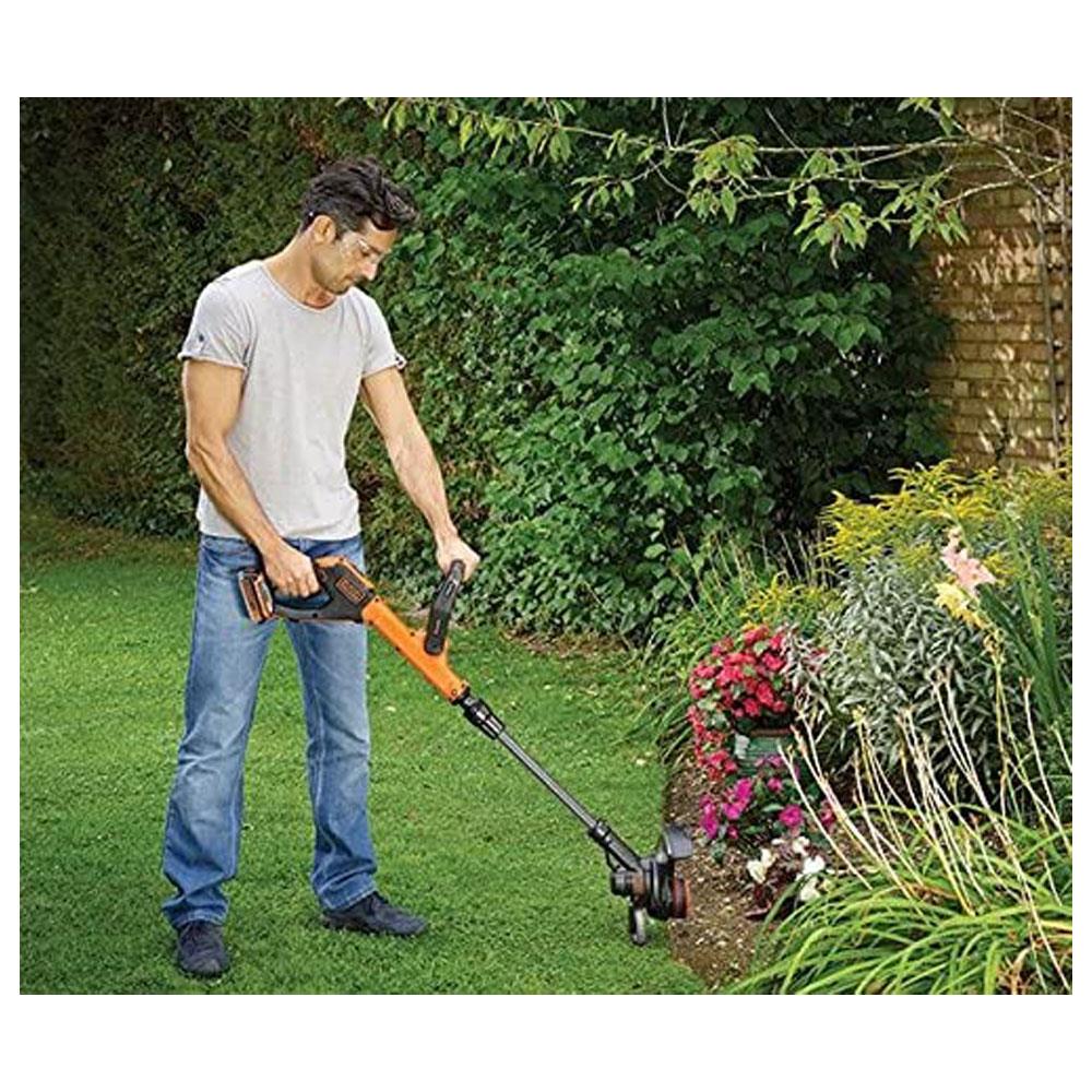 Black & Decker 18V Cordless 28 cm String Grass Trimmer with 2.0Ah Lithium Ion Battery