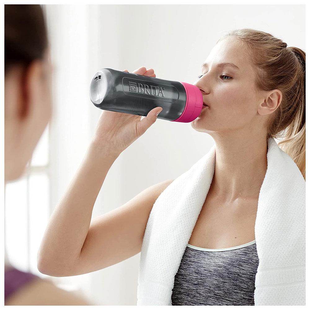 Brita Fill & Go Active Water Filter Bottle With 1 MicroDisc Filter 600ml - Pink