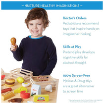 Melissa & Doug Food Groups Wooden Play Food Set - The Original 21 Hand Painted Wooden Pieces And 4 Crates - Multicolor