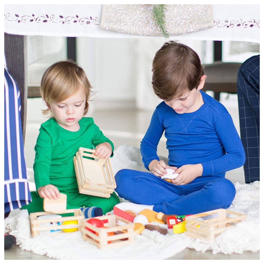 Melissa & Doug Food Groups Wooden Play Food Set - The Original 21 Hand Painted Wooden Pieces And 4 Crates - Multicolor