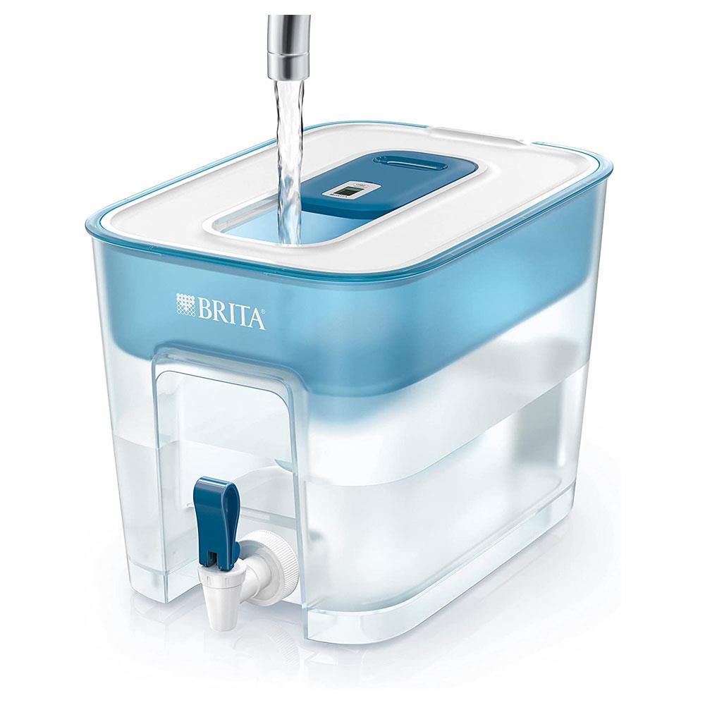Brita Flow Water Dispenser 8.2 Litres Optimax Fridge Filter Tank + 1 Maxtra+ Cartridge - White/Teal