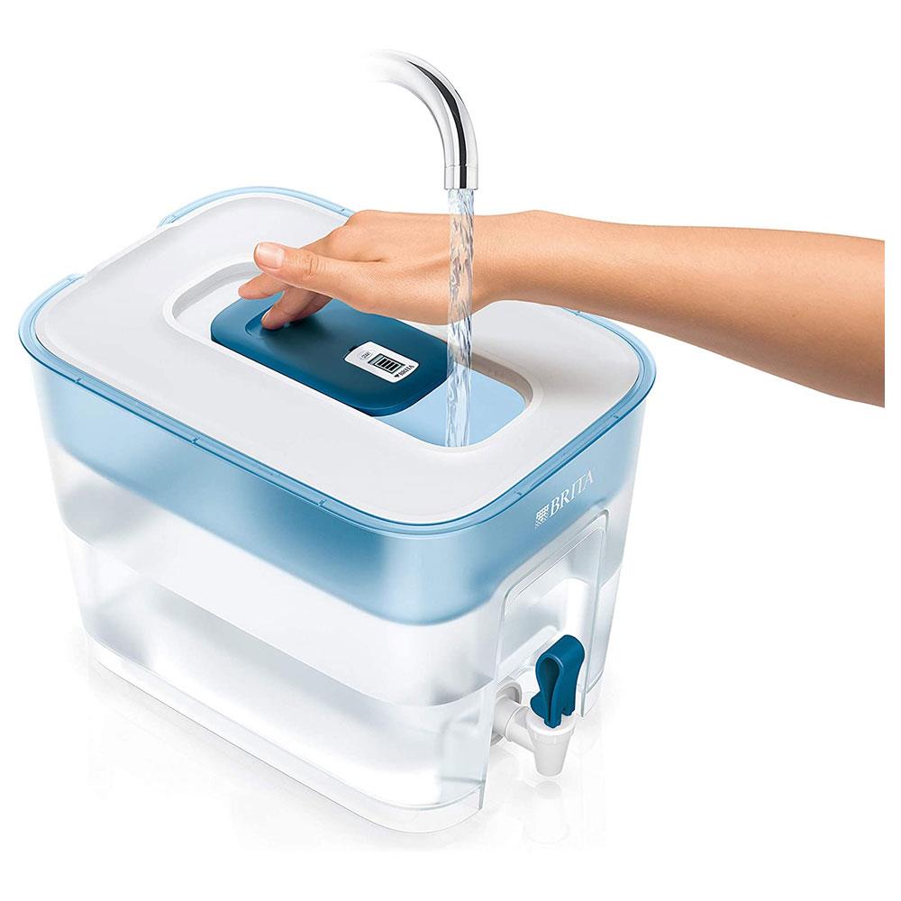 Brita Flow Water Dispenser 8.2 Litres Optimax Fridge Filter Tank + 1 Maxtra+ Cartridge - White/Teal
