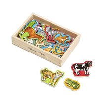 Melissa & Doug 20 Wooden Animal Magnets in a Box