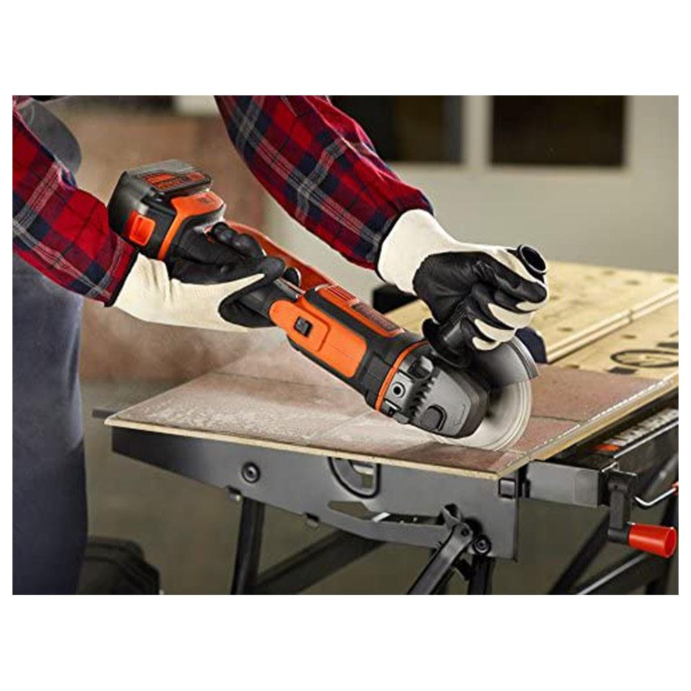 Black & Decker 18V Lithium-Ion Cordless Angle Grinder 125 mm 230V Bare Unit - Orange/Black