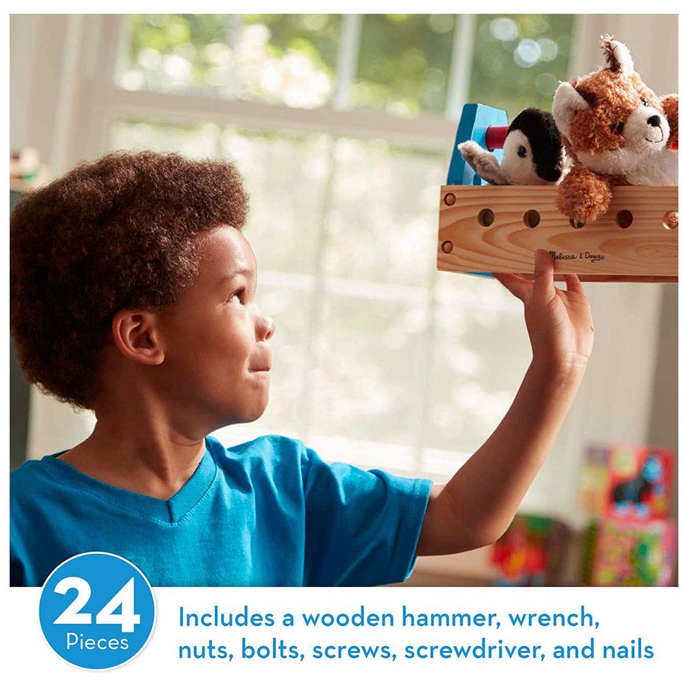 Melissa & Doug Take-Along Tool Kit Wooden Construction Toy (24 pcs)