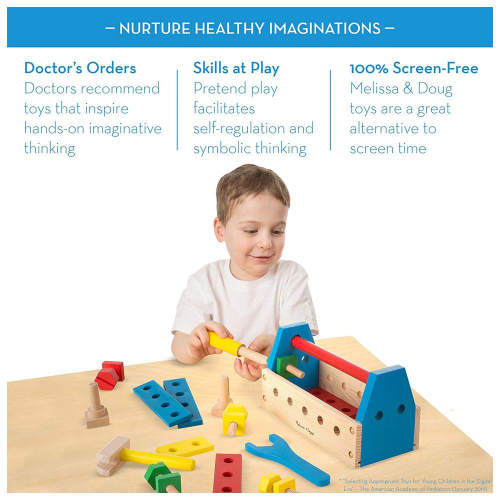 Melissa & Doug Take-Along Tool Kit Wooden Construction Toy (24 pcs)