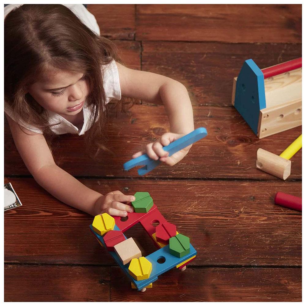 Melissa & Doug Take-Along Tool Kit Wooden Construction Toy (24 pcs)
