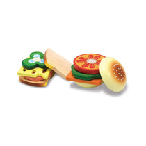 Melissa & Doug Sandwich-Making Set (Wooden Play Food, Wooden Storage Tray, High-Quality Materials, 16 Pieces)