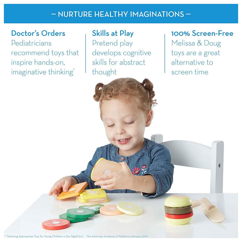 Melissa & Doug Sandwich-Making Set (Wooden Play Food, Wooden Storage Tray, High-Quality Materials, 16 Pieces)