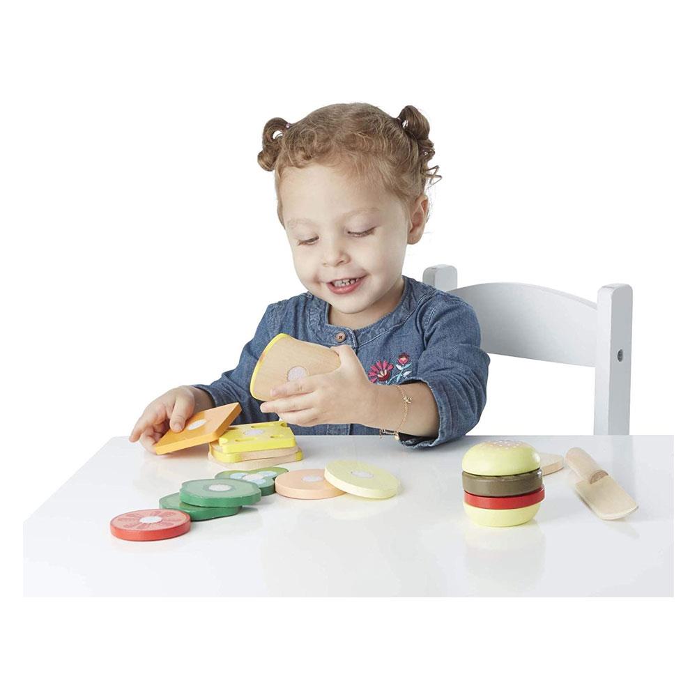 Melissa & Doug Sandwich-Making Set (Wooden Play Food, Wooden Storage Tray, High-Quality Materials, 16 Pieces)