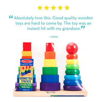 Melissa & Doug Geometric Stacker Wooden Educational Toy 25 Pieces