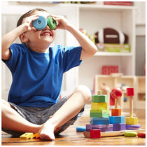 Melissa & Doug Geometric Stacker Wooden Educational Toy 25 Pieces
