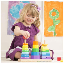 Melissa & Doug Geometric Stacker Wooden Educational Toy 25 Pieces