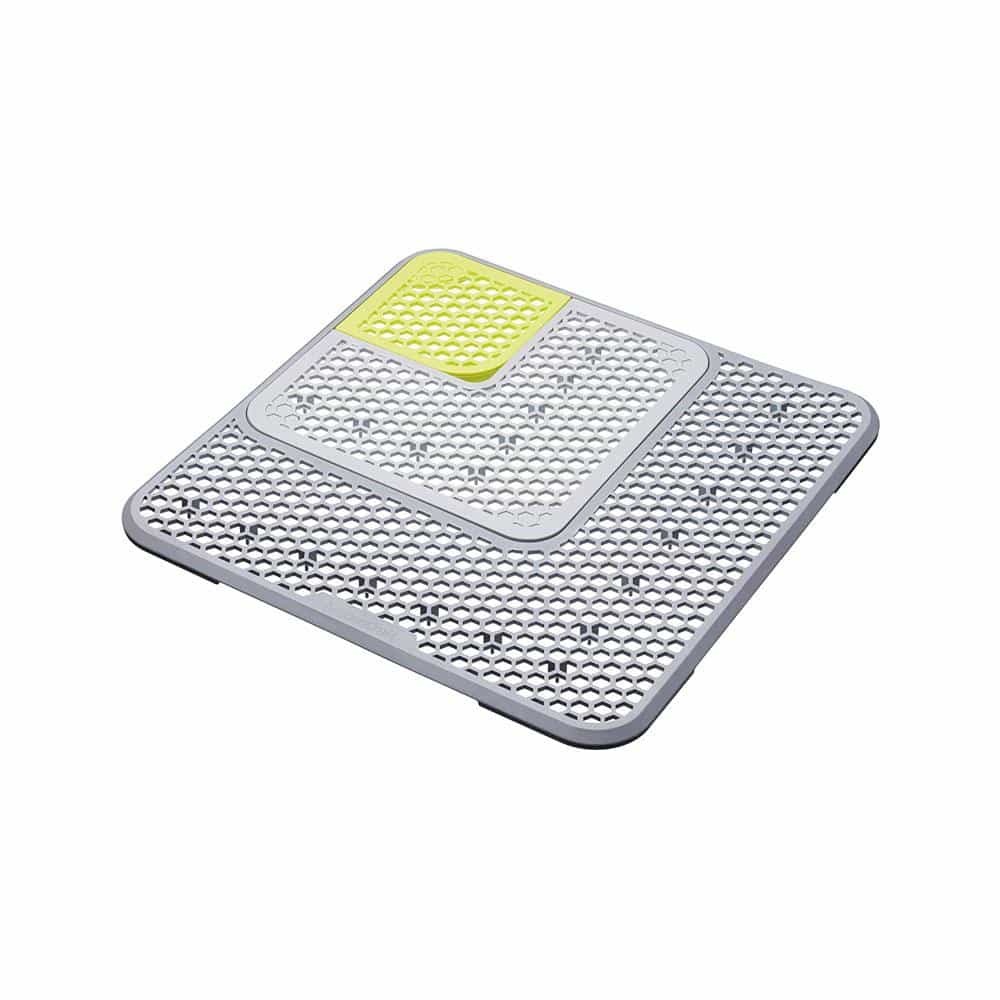 KitchenCraft 3 Pc Adjustable Sink Protector Mat Plastic Grey/Green