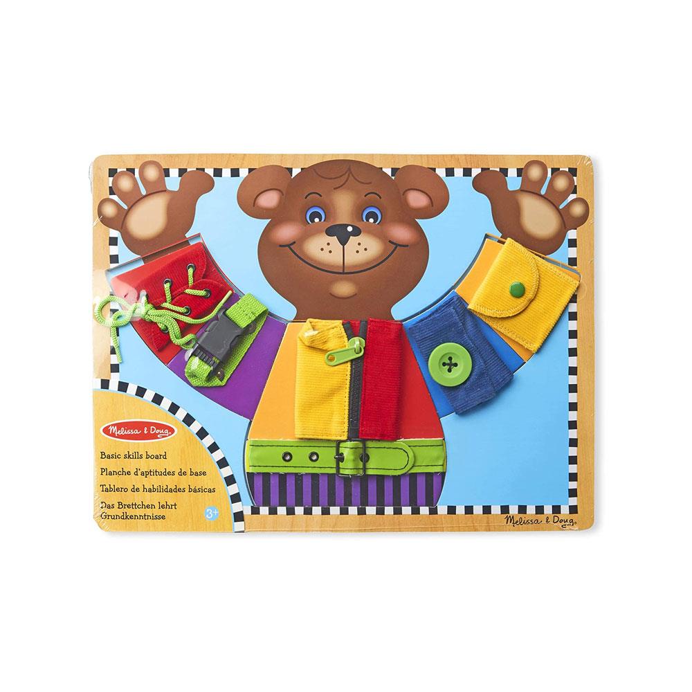 Melissa & Doug Basic Skills Board - Practice Fine Motor Skills Developmental Toys 6 Removable Pieces & Puzzle Board - Multicolor