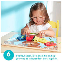 Melissa & Doug Basic Skills Board - Practice Fine Motor Skills Developmental Toys 6 Removable Pieces & Puzzle Board - Multicolor
