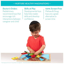 Melissa & Doug Basic Skills Board - Practice Fine Motor Skills Developmental Toys 6 Removable Pieces & Puzzle Board - Multicolor