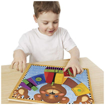 Melissa & Doug Basic Skills Board - Practice Fine Motor Skills Developmental Toys 6 Removable Pieces & Puzzle Board - Multicolor