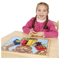 Melissa & Doug Basic Skills Board - Practice Fine Motor Skills Developmental Toys 6 Removable Pieces & Puzzle Board - Multicolor