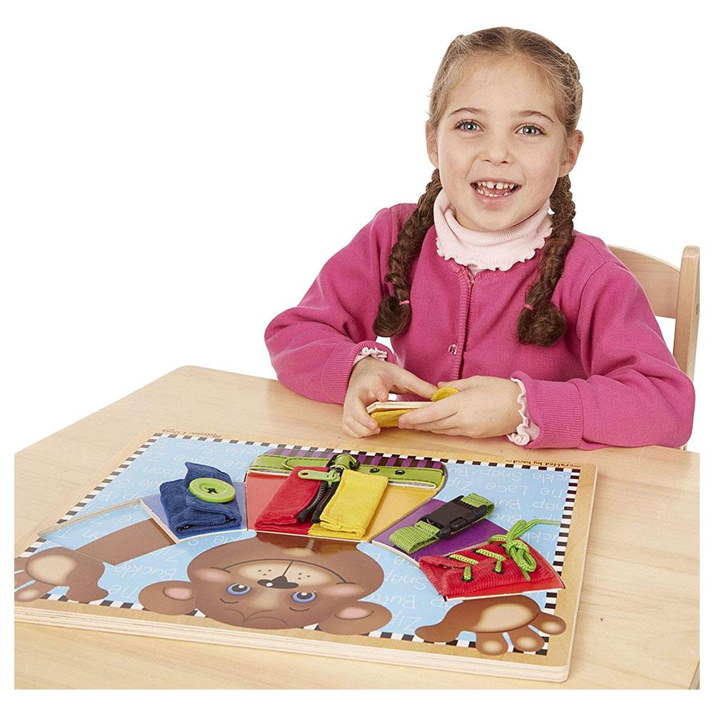 Melissa & Doug Basic Skills Board - Practice Fine Motor Skills Developmental Toys 6 Removable Pieces & Puzzle Board - Multicolor
