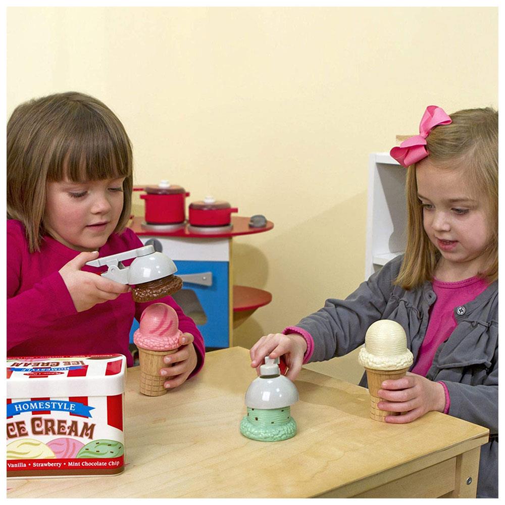 Melissa & Doug Scoop Stack Ice Cream Cone Magnetic Play Set - The Original 8 Pieces Play Food Kids Toy - Multicolor