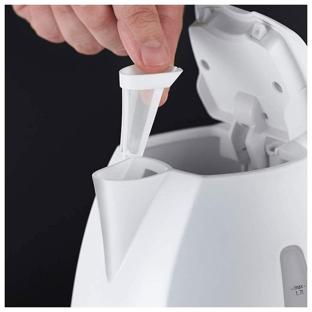 Russell Hobbs Textures Plastic Kettle 3000 W 1.7 Litres - White