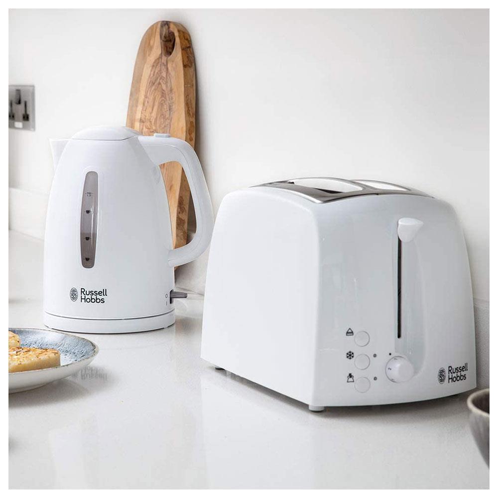 Russell Hobbs Textures Plastic Kettle 3000 W 1.7 Litres - White