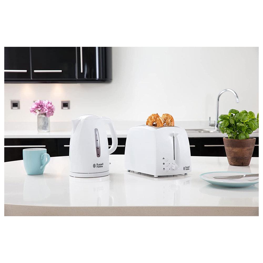 Russell Hobbs Textures Plastic Kettle 3000 W 1.7 Litres - White