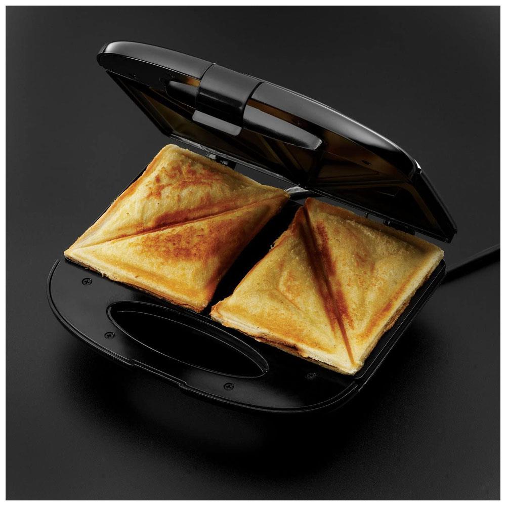 Russell Hobbs Two Slice Sandwich Toaster Toastie Maker Stainless Steel 700 W - Black