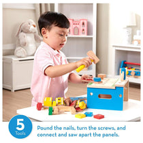 Melissa and Doug Hammer & Saw Tool Bench - Wooden Building Set 32 pcs