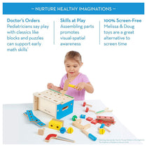 Melissa and Doug Hammer & Saw Tool Bench - Wooden Building Set 32 pcs