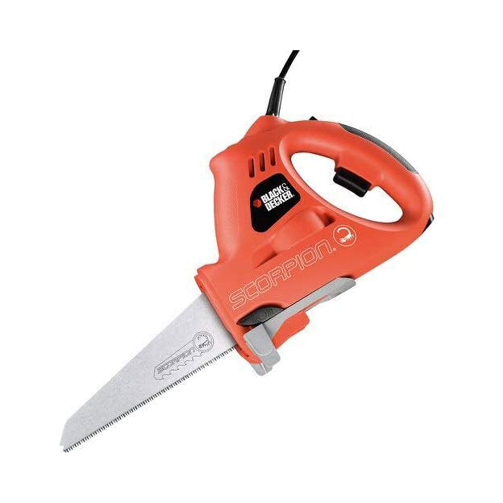 Black & Decker Scorpion Powered Electric Handsaw With 3 Blades And 10mm Stroke Length 400W 230V - Black/Orange Main image