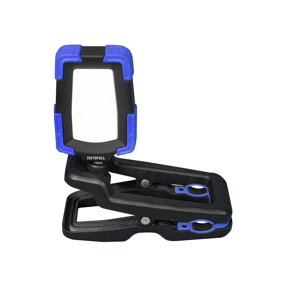 Faithfull Rechargable Cordless LED Clip Grip Work Light 10W 1000Lm - Blue/Black Secondary image