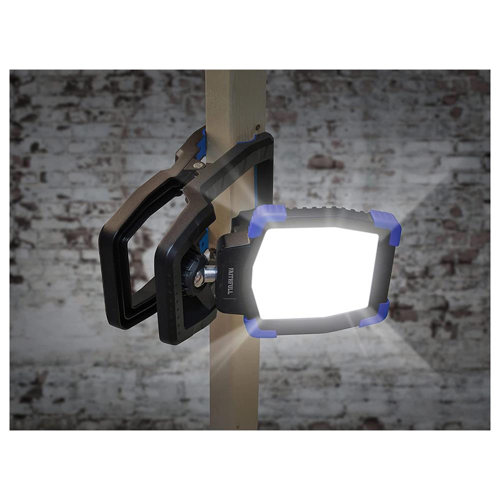 Faithfull Rechargable Cordless LED Clip Grip Work Light 10W 1000Lm - Blue/Black