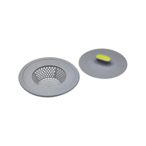 KitchenCraft 2-in-1 Sink Strainer And Plug 11.5 cm (4.5 Inch) - Grey/Green
