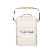 KitchenCraft Living Nostalgia Metal Kitchen Compost Bin 3 Litres - Antique Cream
