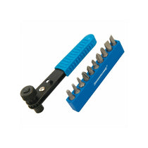 Silverline Offset Ratchet Screwdriver 11 Piece Set - Black/Blue