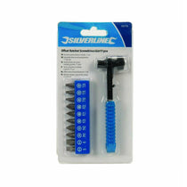 Silverline Offset Ratchet Screwdriver 11 Piece Set - Black/Blue