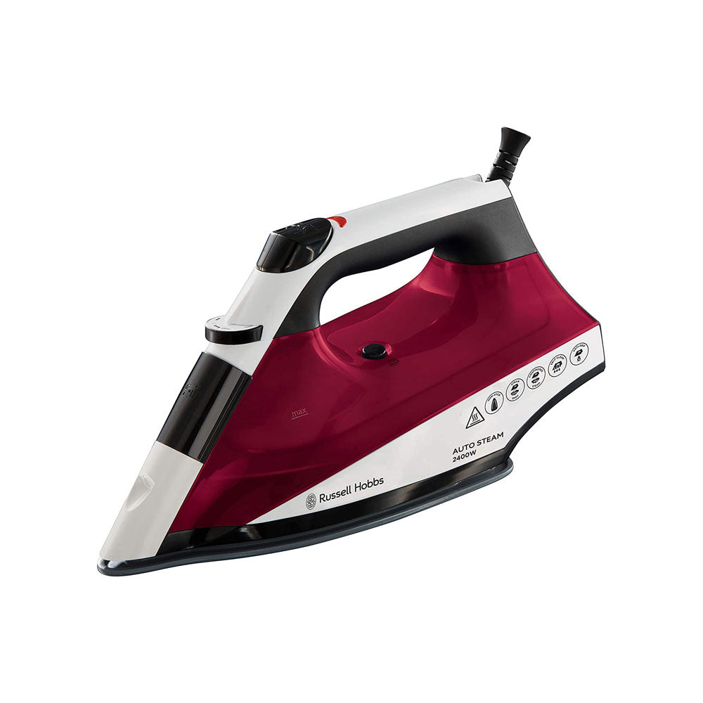 Russell Hobbs Auto Steam Pro Non-Stick Iron 2400W In White & Red Main image