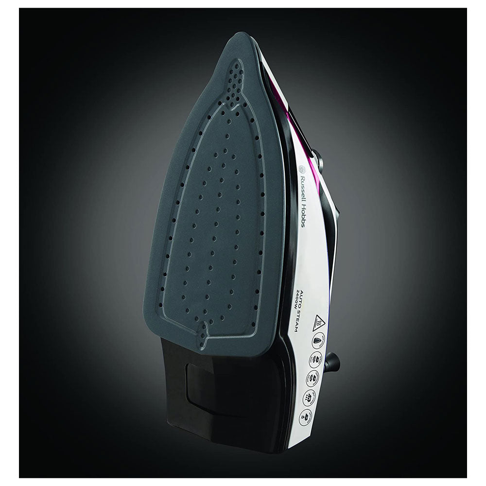 Russell Hobbs Auto Steam Pro Non-Stick Iron 2400W In White & Red
