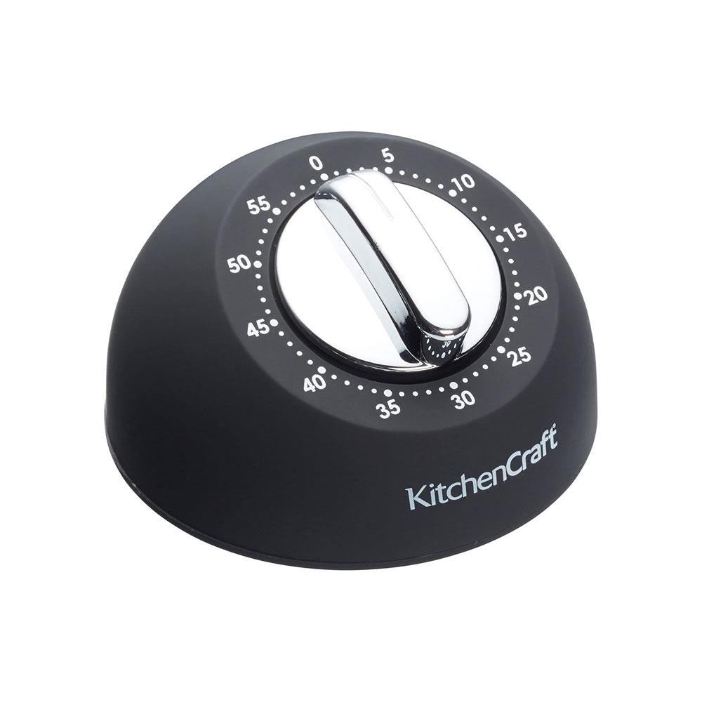 KitchenCraft Soft Touch Mechanical 1 Hour Kitchen Timer - Black Main image