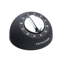 KitchenCraft Soft Touch Mechanical 1 Hour Kitchen Timer - Black