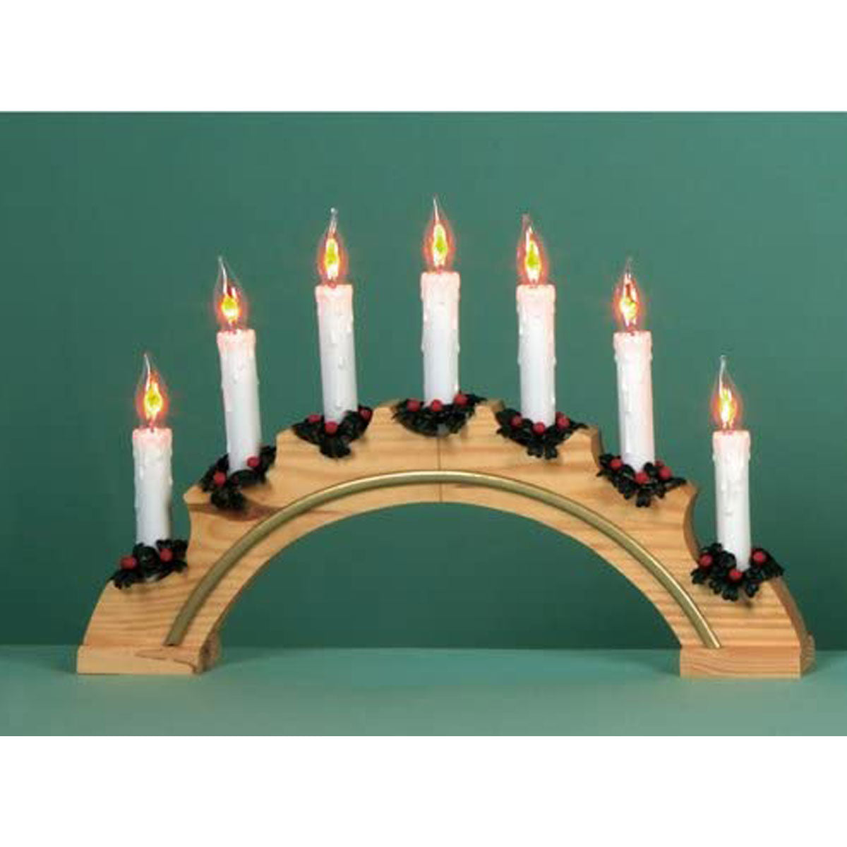 Premier Christmas 7 Flicker Rainbow Candle bridge Natural Color - Warm White