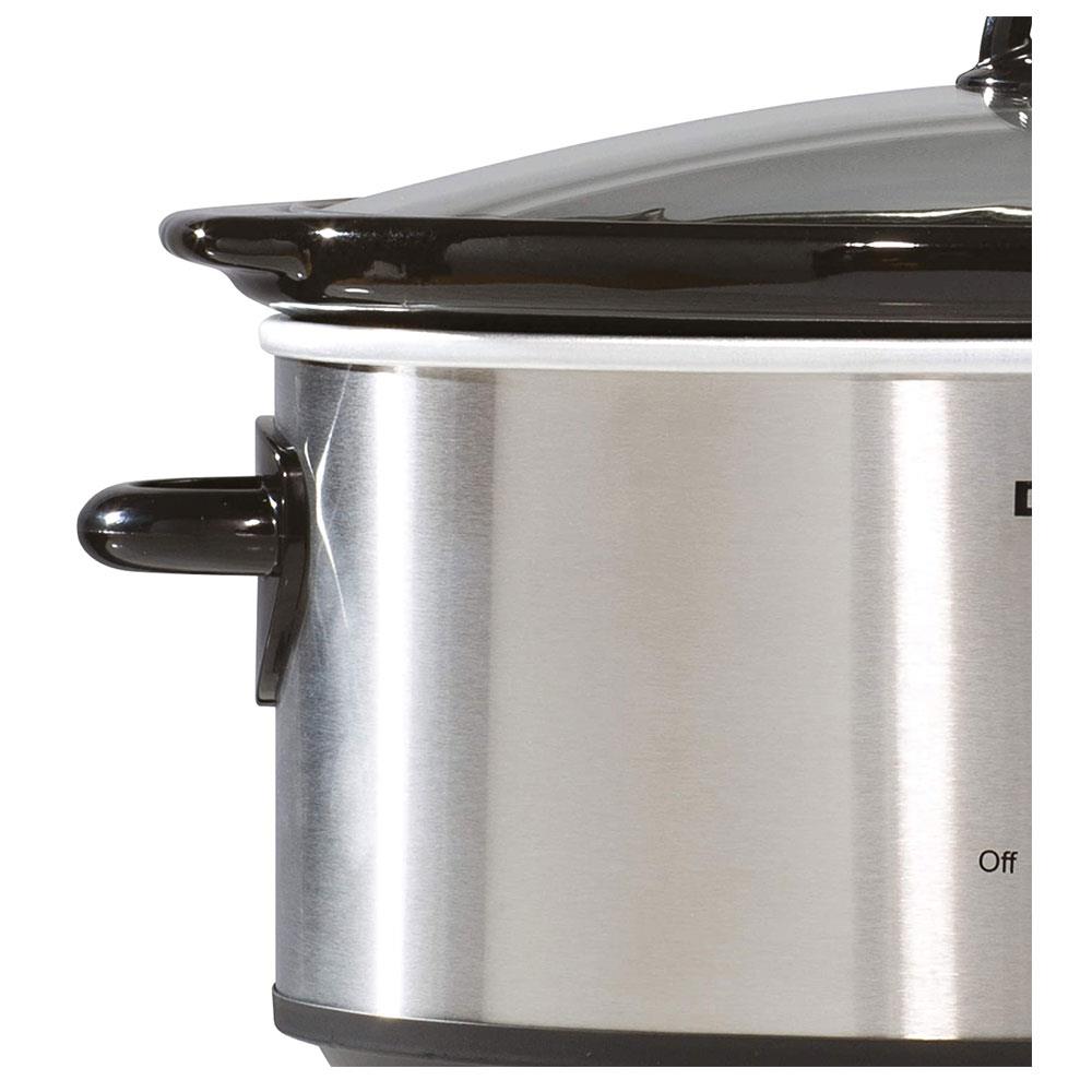 Daewoo Slow Cooker Stainless Steel 6.5 Litres - Grey
